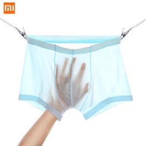 1pcs Xiaomi mijia Summer Ultra-thin men's Panties Ice silk seamless men's boxer Solid translucent underpants Breathable Panties DP-iot