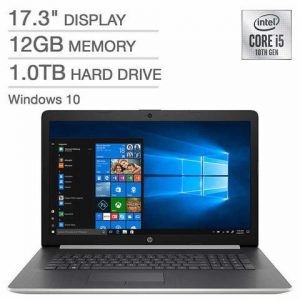 2020 HP 17.3" Laptop Intel Core 10th gen i5-1035G1(Beat i7-7500U)- Processor, 1TB Hard Drive, 12GB Memory DVD Writer Backlit Keyboard, Webcam, Windows 10 Home - Silver HP