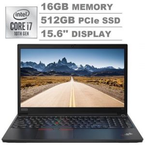 2020 Lenovo ThinkPad E15 (E590) 15.6" FHD Full HD (1920x1080) IPS Business Laptop (Intel Quad Core i7-10510U, 16GB DDR4 RAM, 512GB PCIe SSD) Fingerprint, Type-C, HDMI, RJ-45, Windows 10 Pro Lenovo