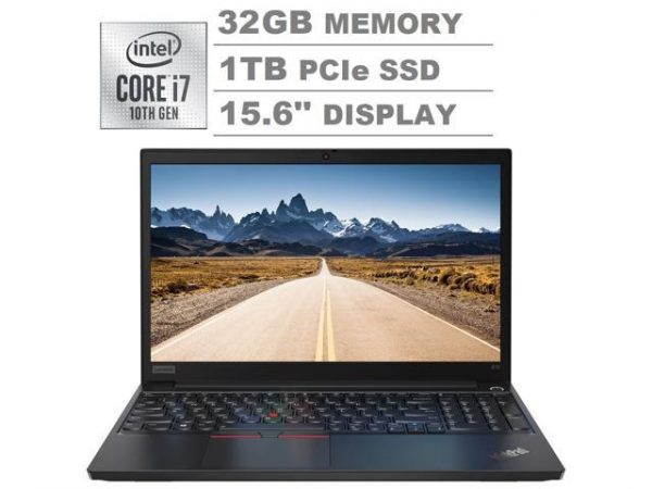 2020 Lenovo ThinkPad E15 (E590) 15.6" FHD Full HD (1920x1080) IPS Business Laptop (Intel Quad Core i7-10510U, 32GB DDR4 RAM, 1TB SSD) Fingerprint, Type-C, HDMI, RJ-45, Windows 10 Pro Lenovo