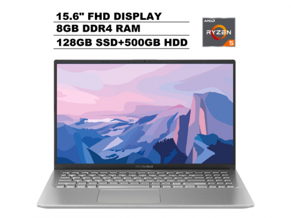 2020 Newest ASUS VivoBook 15.6" FHD (1920 x 1080) Premium Laptop (AMD Quad-Core Ryzen 5-3500U(Beat i7-7500U), 8GB RAM, 128GB SSD + 500GB HDD) AMD Radeon Vega 8, HDMI, Type-C, Windows 10 ASUS