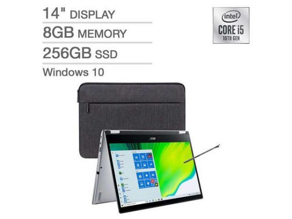 Acer Spin 3 14" Laptop - 10th Gen Intel Core i5-1035G1 - 1080p (Bonus Acer Protective Sleeve and Rechargeable Stylus) Acer America
