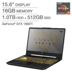 ASUS TUF Gaming A15 Laptop - AMD Ryzen 7 - GeForce GTX 1660 Ti - 144Hz 1080p Notebook 15.6" 16GB Memory 1TB HDD TUF506IU-IS75 ASUS