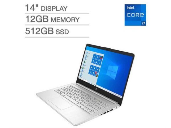HP 14" Laptop - 11th Gen Intel Core i7-1165G7 - 1080p 12GB Memory 512GB SSD Notebook 14-dq2045cl HP