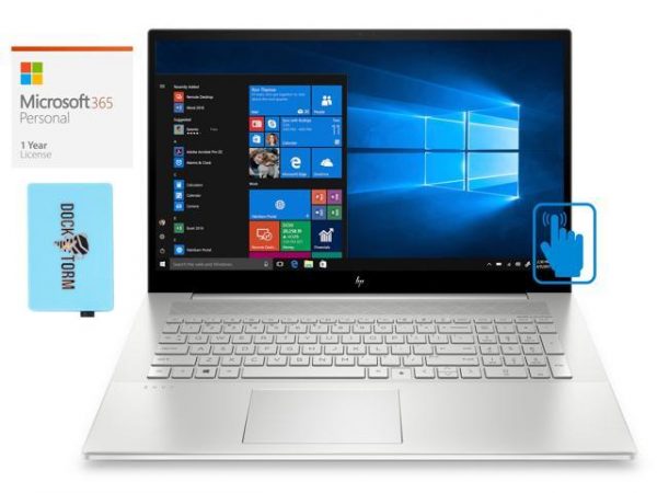 HP ENVY 17t-cg000 10th Gen Home and Business Laptop (Intel i7-1065G7 4-Core, 64GB RAM, 2TB PCIe SSD, 17.3" Touch Full HD (1920x1080), NVIDIA MX330, Win 10 Pro) with Microsoft 365 Personal , Hub HP