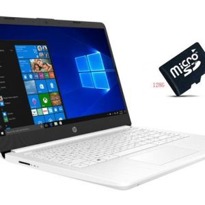 New HP 14" FHD Laptop | IIntel Celeron N4020 | Intel UHD Graphics 600 | 4GB Memory | 64GB eMMC| Windows 10 Home in S mode| White| 128G Micro SD Card Bundle HP