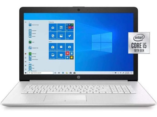 New HP 17.3" Customized TouchScreen Laptop | 10th Gen Quad-Core Intel i5-1035G1 Processor | 8GB DDR4 RAM 256GB SSD | HD Plus | DVD-RW | Webcam | Bluetooth | Windows 10 Home | Silver HP