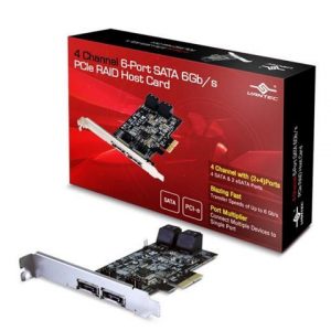 Vantec 4-Channel 6-Port SATA 6GB/S PCIe RAID Host Card with HyperDuo Technology (UGT-ST644R) Vantec