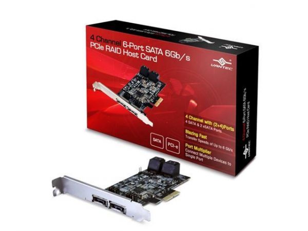 Vantec 4-Channel 6-Port SATA 6GB/S PCIe RAID Host Card with HyperDuo Technology (UGT-ST644R) Vantec