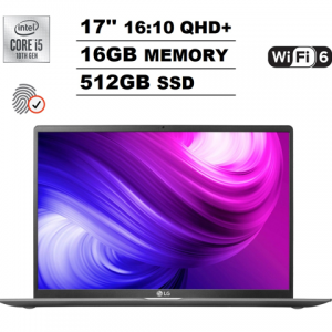 2020 LG Gram 17" WQXGA QHD+ (2560x1600) 16:10 IPS Ultra-Slim&Light Business Laptop (Intel Quad-Core i5-1035G7, 16GB DDR4, 512GB PCIe SSD) 17 Hours Battery Life, Thunderbolt 3, HDMI, Windows 10 Home LG Electronics