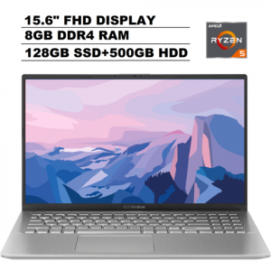 2020 Newest ASUS VivoBook 15.6" FHD (1920 x 1080) Premium Laptop (AMD Quad-Core Ryzen 5-3500U(Beat i7-7500U), 8GB RAM, 128GB SSD + 500GB HDD) AMD Radeon Vega 8, HDMI, Type-C, Windows 10 ASUS