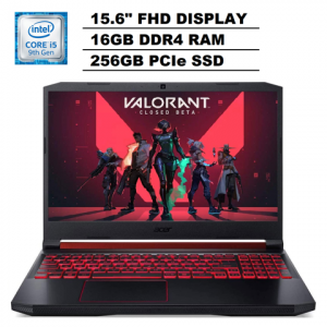 Acer Nitro 5 15.6" FHD (1920x1080) IPS Gaming Laptop (Intel 4-Core i5-9300H (Beats i7-7700HQ) 16GB RAM, 256GB SSD) NVIDIA GeForce GTX 1650, Backlit, WIFI 6, Type-C, HDMI, Windows 10 Home Acer America
