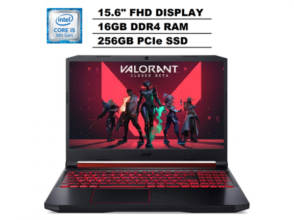 Acer Nitro 5 15.6" FHD (1920x1080) IPS Gaming Laptop (Intel 4-Core i5-9300H (Beats i7-7700HQ) 16GB RAM, 256GB SSD) NVIDIA GeForce GTX 1650, Backlit, WIFI 6, Type-C, HDMI, Windows 10 Home Acer America