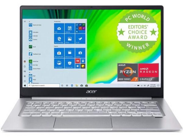 Acer Swift 3 Thin & Light Laptop, 14" Full HD IPS, AMD Ryzen 7 4700U Octa-Core Processor with Radeon Graphics, 8GB LPDDR4, 512GB NVMe SSD, WiFi 6, Backlit Keyboard, Fingerprint Reader, SF314-42-R9YN Acer America