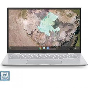 ASUS Chromebook C425 Clamshell Laptop, 14" FHD 4-Way NanoEdge, Intel Core m3-8100Y Processor, 4GB RAM, 128GB eMMC Storage, Backlit KB, Silver, Chrome OS, C425TA-WH348 Notebook PC Computer ASUS