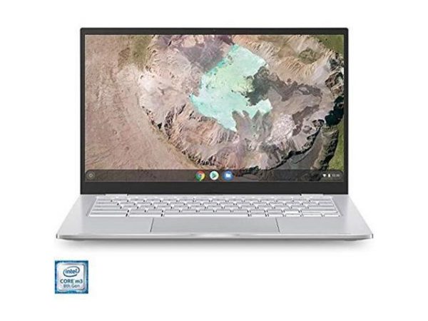 ASUS Chromebook C425 Clamshell Laptop, 14" FHD 4-Way NanoEdge, Intel Core m3-8100Y Processor, 4GB RAM, 128GB eMMC Storage, Backlit KB, Silver, Chrome OS, C425TA-WH348 Notebook PC Computer ASUS