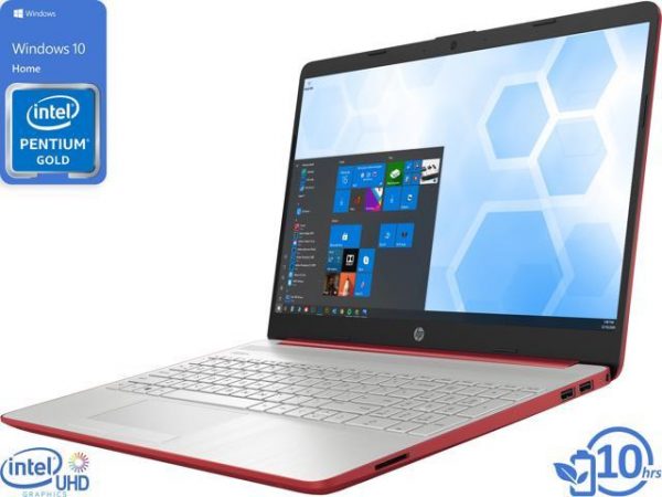 HP 15 Notebook, 15.6" HD Display, Intel Pentium Gold 6405U 2.40GHz, 8GB RAM, 256GB SSD, HDMI, Wi-Fi, Bluetooth, Windows 10 Home S HP