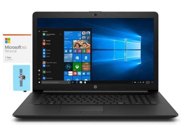 HP 17z-ca300 Home & Business Laptop (AMD Ryzen 7 4700U 8-Core, 12GB RAM, 256GB SSD, 17.3" HD+ (1600x900), AMD Radeon, Wifi, Bluetooth, Webcam, Win 10 Home) with Microsoft 365 Personal , Hub HP