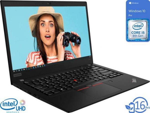Lenovo ThinkPad T490S Notebook, 14" IPS FHD Touch Display, Intel Core i5-8365U Upto 4.1GHz, 16GB RAM, 512GB NVMe SSD, HDMI, Thunderbolt via USB-C, Wi-Fi, Bluetooth, Windows 10 Pro (20NXS2UP00) Lenovo