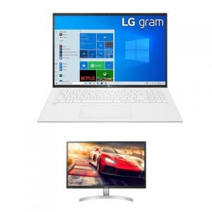 LG Gram 16Z90P-K-AAW5U1 16" Ultra-Lightweight Laptop with i5 Intel Processor with an LG 27UL500-W 27" Class 4K UHD IPS LED with HDR10 Monitor (2021) LG Electronics