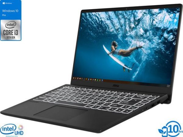 MSI Modern 14 Notebook, 14" IPS FHD Display, Intel Core i3-10110U Upto 4.1GHz, 32GB RAM, 256GB NVMe SSD, HDMI, Card Reader, Wi-Fi, Bluetooth, Windows 10 Pro MSI