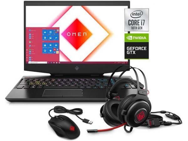 New HP OMEN 15.6" FHD IPS Premium Gaming Laptop | Intel Core i7-10750H | 32GB RAM | 1TB SSD +1TB HDD | NVIDIA GeForce GTX 1660 Ti | Backlit Keyboard | Windows 10 | with HP Mouse and Headset Bundle HP