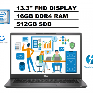 2020 DELL Latitude 7000 7300 13.3" FHD (1920x1080) Business Laptop (Intel Quad-Core i7-8665U, 16GB DDR4 RAM, 512GB SSD) Thunderbolt 3, HDMI, Webcam, Backlit, Windows Hello, Windows 10 Pro DELL