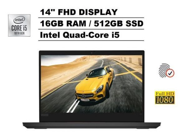 2020 Lenovo ThinkPad E14 14" FHD Full HD 1080p IPS Business Laptop (Intel Quad-Core i5-10210U, 16GB DDR4 RAM, 512GB PCIe M.2 SSD) Type-C, 720p Webcam, Fingerprint, HDMI, RJ-45, Windows 10 Pro Lenovo