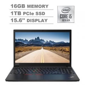 2020 Lenovo ThinkPad E15 (E590) 15.6" FHD Full HD (1920x1080) IPS Business Laptop (Intel Quad Core i5-10210U, 16GB DDR4 RAM, 1TB PCIe SSD) Fingerprint, Type-C, HDMI, Windows 10 Pro 64-bit Lenovo