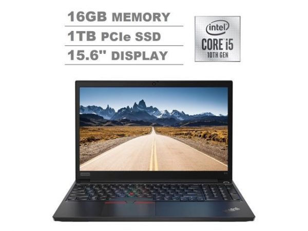 2020 Lenovo ThinkPad E15 (E590) 15.6" FHD Full HD (1920x1080) IPS Business Laptop (Intel Quad Core i5-10210U, 16GB DDR4 RAM, 1TB PCIe SSD) Fingerprint, Type-C, HDMI, Windows 10 Pro 64-bit Lenovo