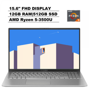 2020 Newest ASUS VivoBook 15.6" FHD (1920 x 1080) Premium Laptop (AMD Quad-Core Ryzen 5-3500U(Beat i7-7500U), 12GB RAM, 512GB SSD) AMD Radeon Vega 8, HDMI, Type-C, Windows 10 ASUS