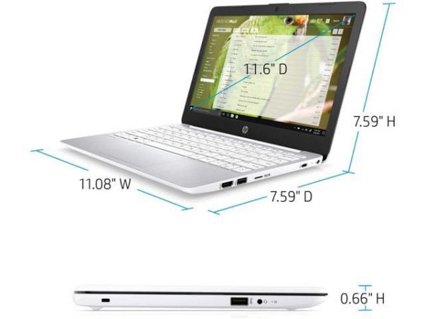 2020 Newest HP Stream 11.6 inch HD Laptop, Intel Celeron N4000, 4 GB RAM, 64 GB eMMC, Webcam, HDMI, Windows 10- 11-ak0012dx HP