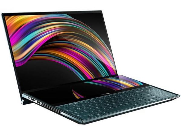 ASUS Laptop ZenBook Pro Duo UX581LV-XS74T Intel Core i7 10th Gen 10750H (2.60 GHz) 16 GB Memory 1 TB PCIe SSD NVIDIA GeForce RTX 2060 15.6" 4K/UHD Touchscreen Windows 10 Pro 64-bit ASUS