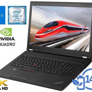 Lenovo ThinkPad P71 Notebook, 17.3" FHD Display, Intel Core i7-7820HQ Upto 3.9GHz, 8GB RAM, 256GB NVMe SSD, NVIDIA Quadro M620, HDMI, Micro DP, Thunderbolt, Wi-Fi, BT, Windows 10 Pro (20HK001MUS) Lenovo