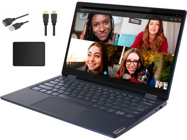 Lenovo Yoga 13.3" FHD TouchScreen Laptop | AMD Ryzen 5 4650U | 8GB RAM | 256GB PCIe SSD | Backlit Keyboard | Fingerprint Reader | Windows 10 Home | with Woov Accessory Bundle Lenovo