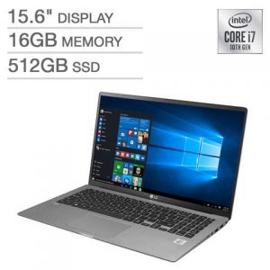 LG gram 15" Laptop, 10th Gen Intel Core i7-1065G7 - 1080p - Windows 10 Professional 15Z90N.N.APS8U1 Notebook Laptop 16GB RAM 512GB SSD LG Electronics