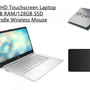 New HP 14" HD Touchscreen Laptop | AMD Ryzen 3 3250U Processor | AMD Radeon Graphics | 8GB RAM | 128GB SSD| Windows 10 Home| Bundle Woov Mouse Pad HP