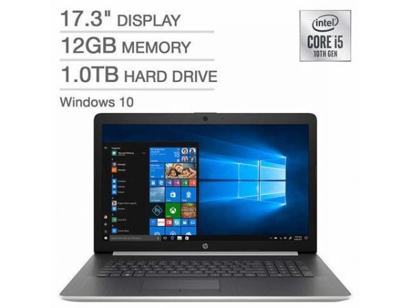 2020 HP 17.3" Laptop Intel Core 10th gen i5-1035G1(Beat i7-7500U)- Processor, 1TB Hard Drive, 12GB Memory DVD Writer Backlit Keyboard, Webcam, Windows 10 Home - Silver HP