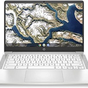 2020 HP Chromebook 14" HD Thin and Light Laptop, Intel Celeron N4000 Dual-Core Processor, 4GB RAM, 32GB eMMC, Backlit Keyboard, WiFi, Up to 13 hrs Battery Life, Chrome OS, Ceramic White