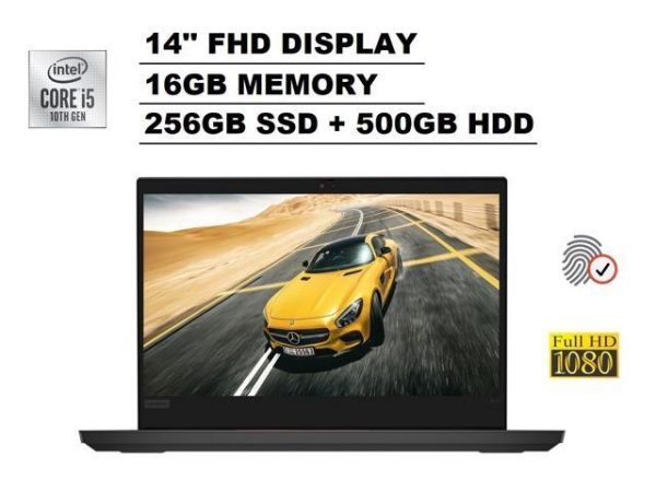 2020 Lenovo ThinkPad E14 14" FHD Full HD 1080p IPS Business Laptop (Intel Quad-Core i5-10210U, 16GB DDR4 RAM, 256GB PCIe M.2 SSD + 500GB HDD) Type-C, 720p Webcam, HDMI, RJ-45, Windows 10 Pro 64-bit Lenovo