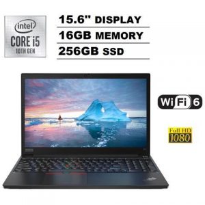2020 Lenovo ThinkPad E15 (E590) 15.6" FHD Full HD (1920x1080) Business Laptop (Intel Quad Core i5-10210U, 16GB DDR4 RAM, 256GB SSD) Wi-Fi 6, Type-C, HDMI, RJ-45, 720p Webcam, Windows 10 Pro 64 Lenovo