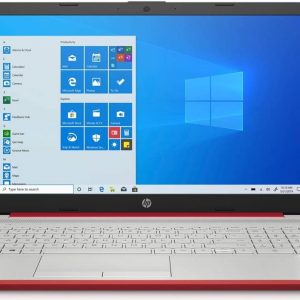 2021 HP 15.6" HD LED Display Laptop Computer, Intel Pentium Gold 6405U, 4GB RAM, 128GB SSD, HDMI,USB-C, Ethernet RJ-45, HD Webcam, Windows 10 S, Red, Fairywren Card