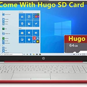 2021 HP 15.6 inch HD LED Display Laptop (Intel Pentium Gold 6405U Processor, 4 GB DDR4 RAM, 128 GB SSD+64GB Hugo SD Card, HDMI, Webcam, WI-FI, Windows 10 S) Scarlet Red (Renewed)