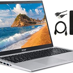 2021 Newest Acer Aspire 5 15.6" FHD Laptop, Intel Core i3-1115G4 (up to 4.1GHz), 8GB RAM 512GB NVMe SSD, WiFi 6 USB-A&C Webcam HDMI, Windows 10 S w/Ghost Manta Accessories
