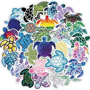 41 Pcs Turtle Stickers Turtle Decals for Water Bottle Hydro Flask Laptop Luggage Car Bike Bicycle Waterproof Vinyl Turtle Stickers Pack