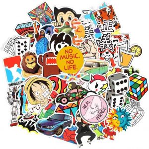 9 Series Cool Laptop Stickers Pack 100 pcs Stickers Bomb Variety for Adults Teens Graffiti Vinyl Decal for Skateboard Computer Motorcycle Bicycle Luggage (A)