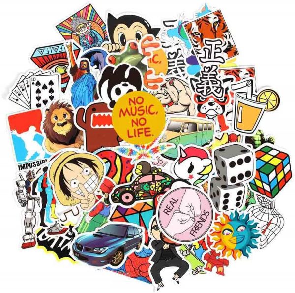 9 Series Cool Laptop Stickers Pack 100 pcs Stickers Bomb Variety for Adults Teens Graffiti Vinyl Decal for Skateboard Computer Motorcycle Bicycle Luggage (A)