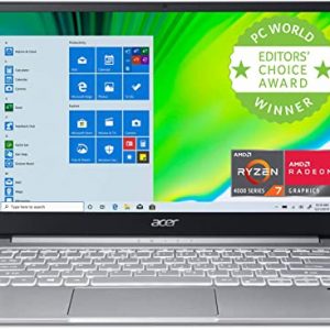 Acer Swift 3 Thin & Light Laptop, 14" Full HD IPS, AMD Ryzen 7 4700U Octa-Core with Radeon Graphics, 8GB LPDDR4, 512GB NVMe SSD, Wi-Fi 6, Backlit KB, Fingerprint Reader, Alexa Built-in