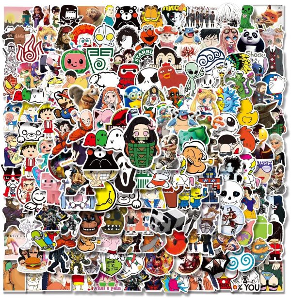 Anime and Cool Stickers Mixed Pack| 200 PCS |Stickers for Adults,Car,Laptop,Stickers for Teens,Water Bottle Stickers,Skateboard,Kawaii Stickers for Water Bottles Decals,Bumper,Cute Vinyl Stickers