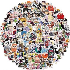Anime Mixed Stickers, 200 Pcs Classic Anime Themed Stickers for Water Bottles, Vinyl Waterproof Stickers for Laptop Skateboard Notebook Decal, Stickers for Adults Kids Teens